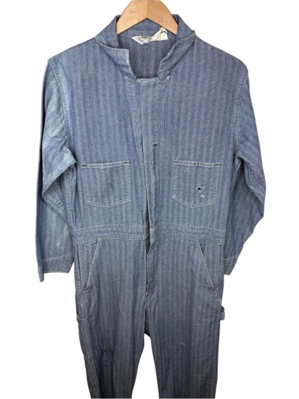 Key Imperial Workwear Blue Snap Zipper Coveralls Men Size 38 Short BLEMISH